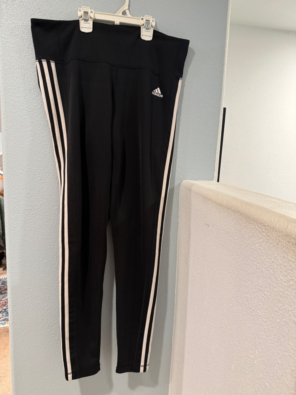 adidas Black Track Pants with White Side Stripes
